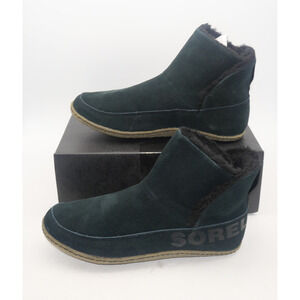 NEW Sorel Women's 10 Nakiska Boots Black Suede Faux Sherpa Lined Bootie Casual